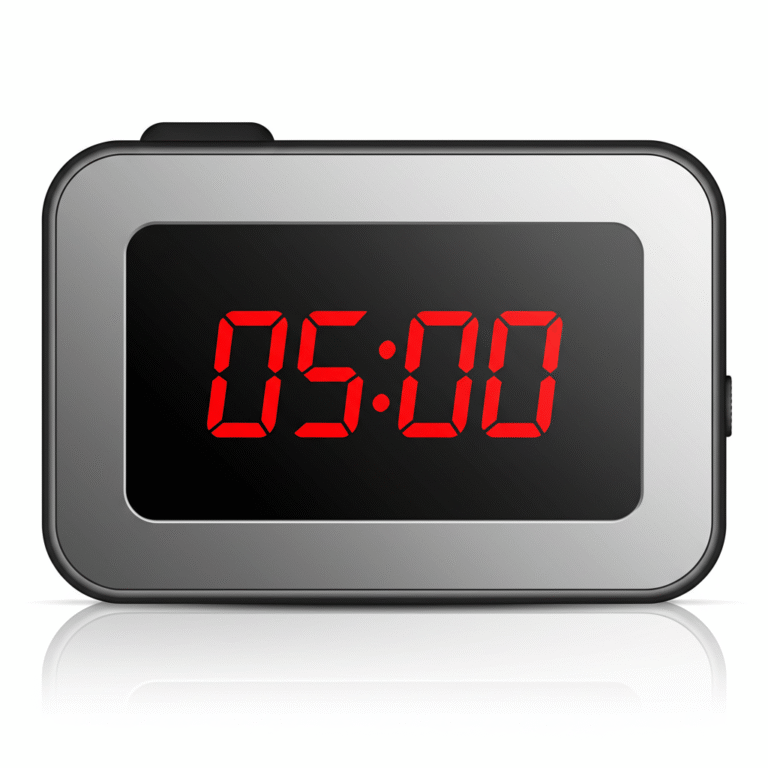 Definindo o Timer Timer digital mostrando 5 minutos