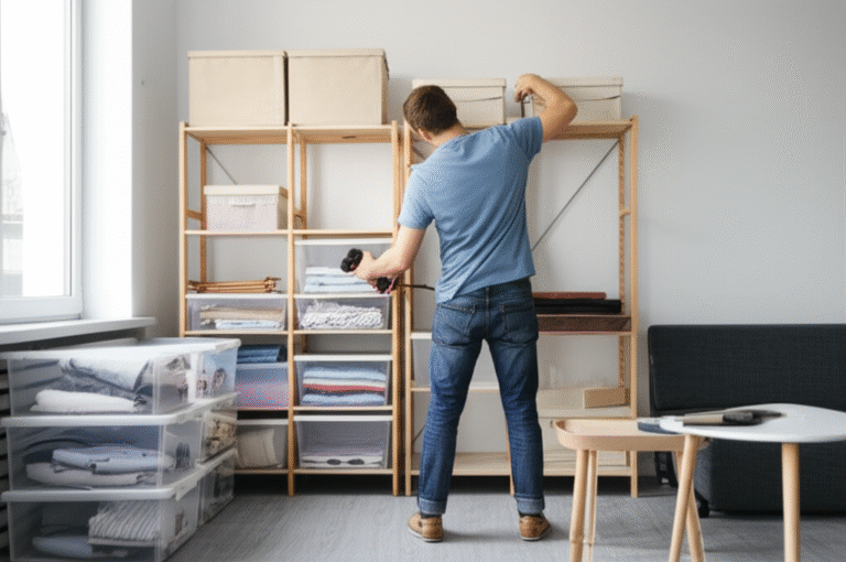 Organização para Jovens Adultos Jovem organizando apartamento pequeno com soluções criativas