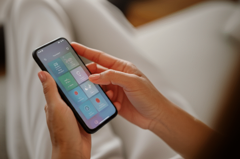 Alguém configurando alarmes e lembretes no celular