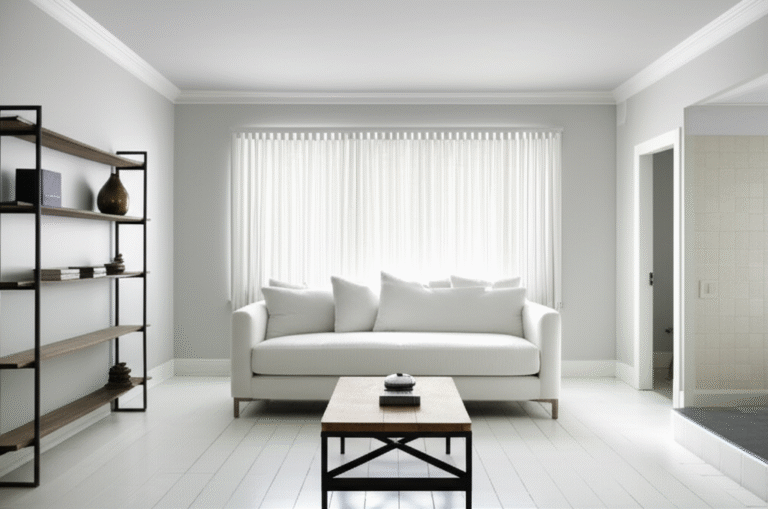 Minimalismo e Arquétipo Herói Sala de estar minimalista e organizada